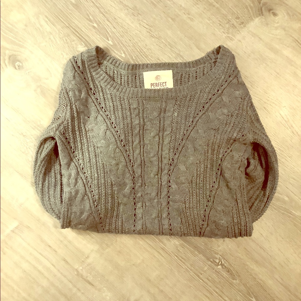 Gray pullover sweater